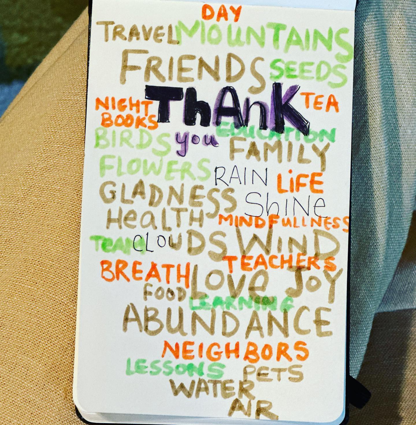 A gratitude rampage! Start your days with a grateful heart for the energy you carry through your days decide what flows into your life  

Which word caught your attention first?