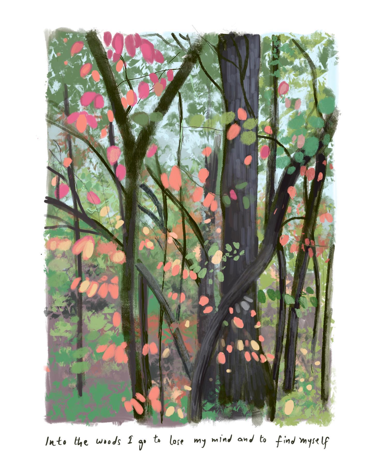 As the trees are transitioning into their most magical best, I can’t help but capture them in my digital sketchbook!