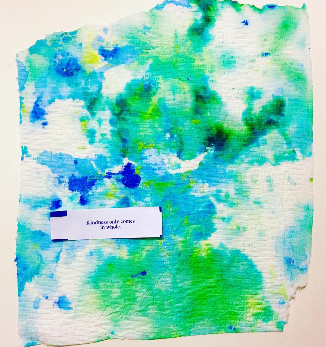 Brilliant hues on my arty napkin today!! Plus the fortune cookie has a message for all…