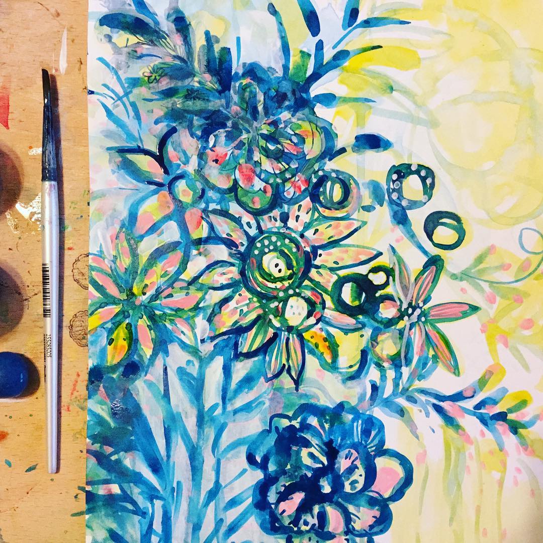 Dabbling with inks and acrylic paint…