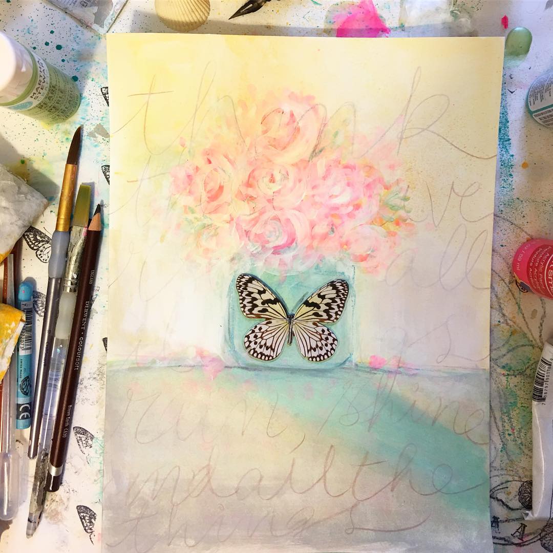 Daily Art Journal ~ Day 43 Thank the universe for all it brings… Rain, shine and all the things…