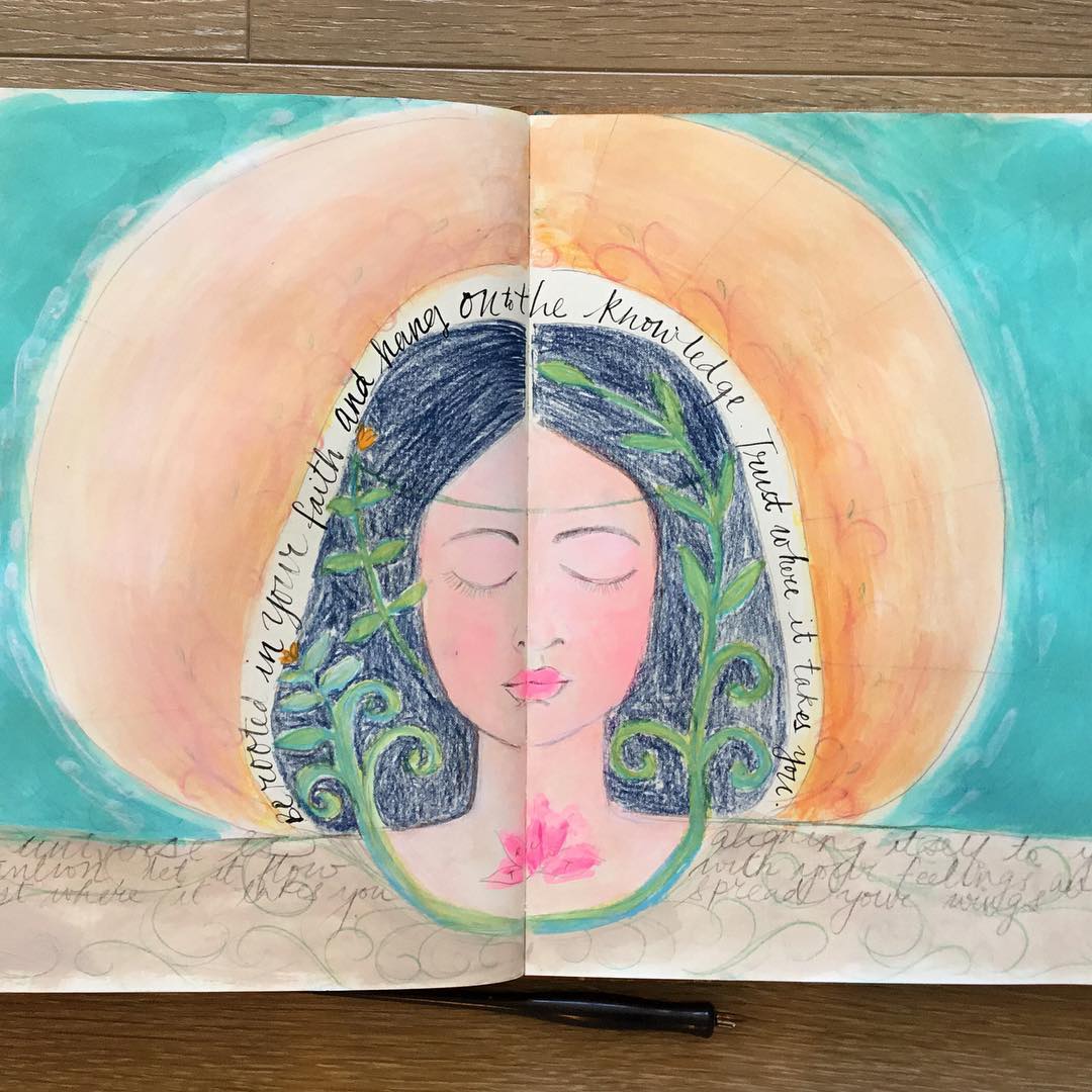 Daily Art Journal… Be rooted in your faith…trust where it takes you…Day 23