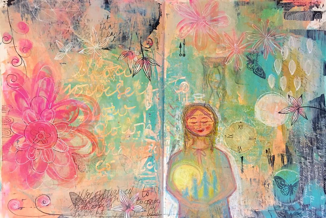 Daily art journal…Day 20 Experimenting with textures today…allow yourself to slow down…to introspect…to connect…