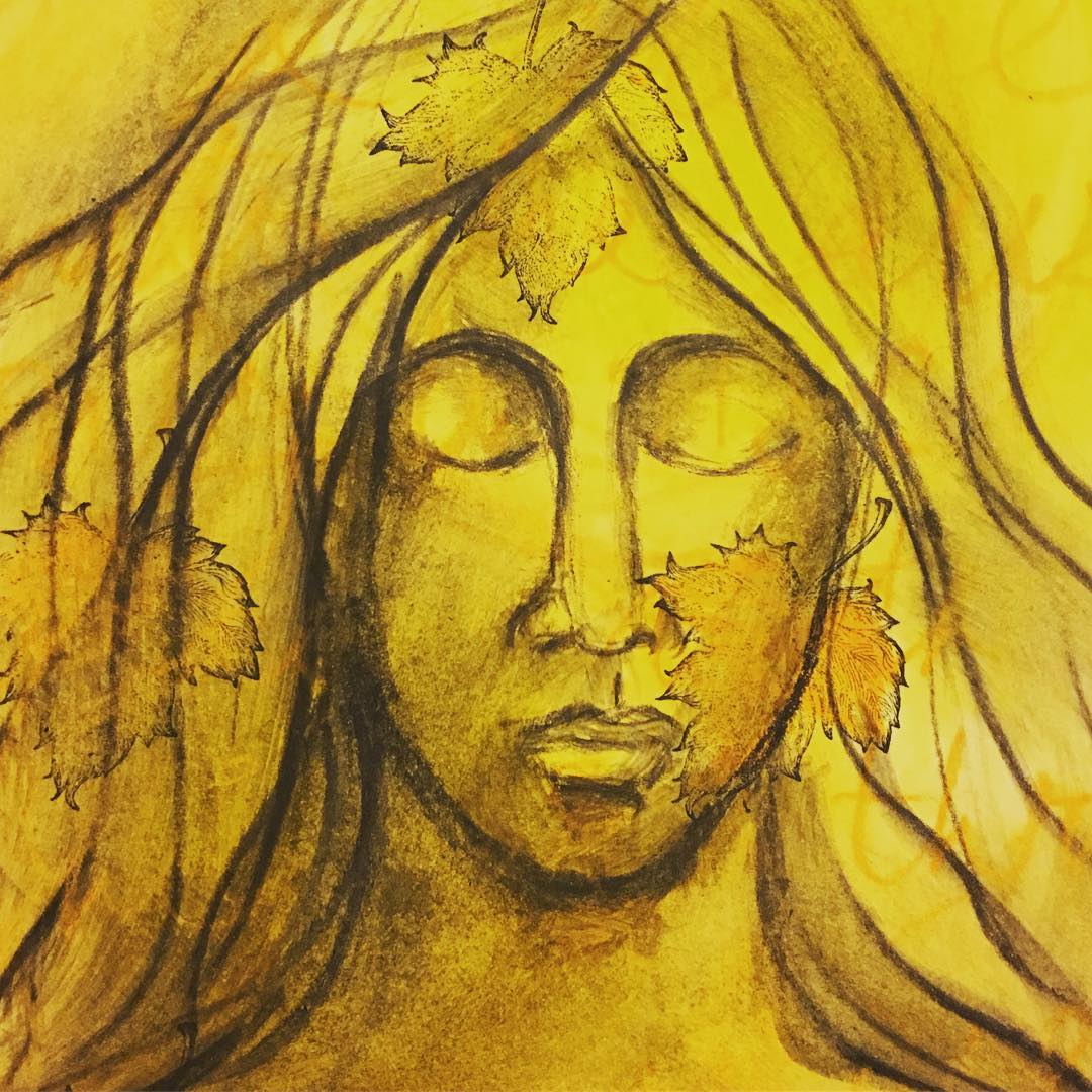 Daily Art Journaling ~ Day 100 Autumn leaves fall and merge into the dust… Only to rise again with a much greater thrust…