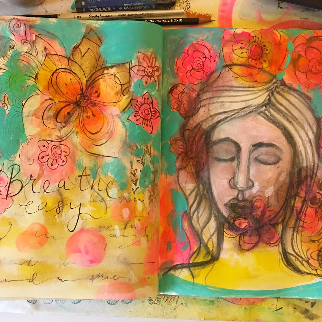 Daily Art Journaling ~ Day 105 Breathe Easy!
