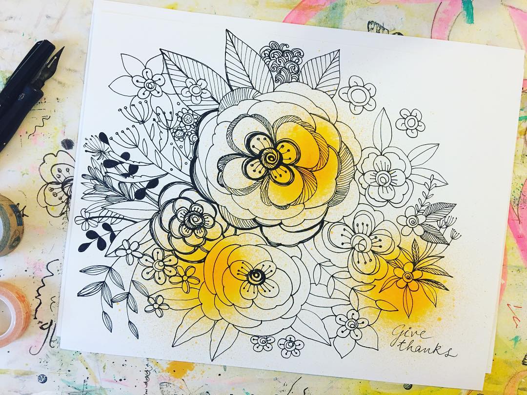 Daily Art Journaling ~ Day 106 Give thanks