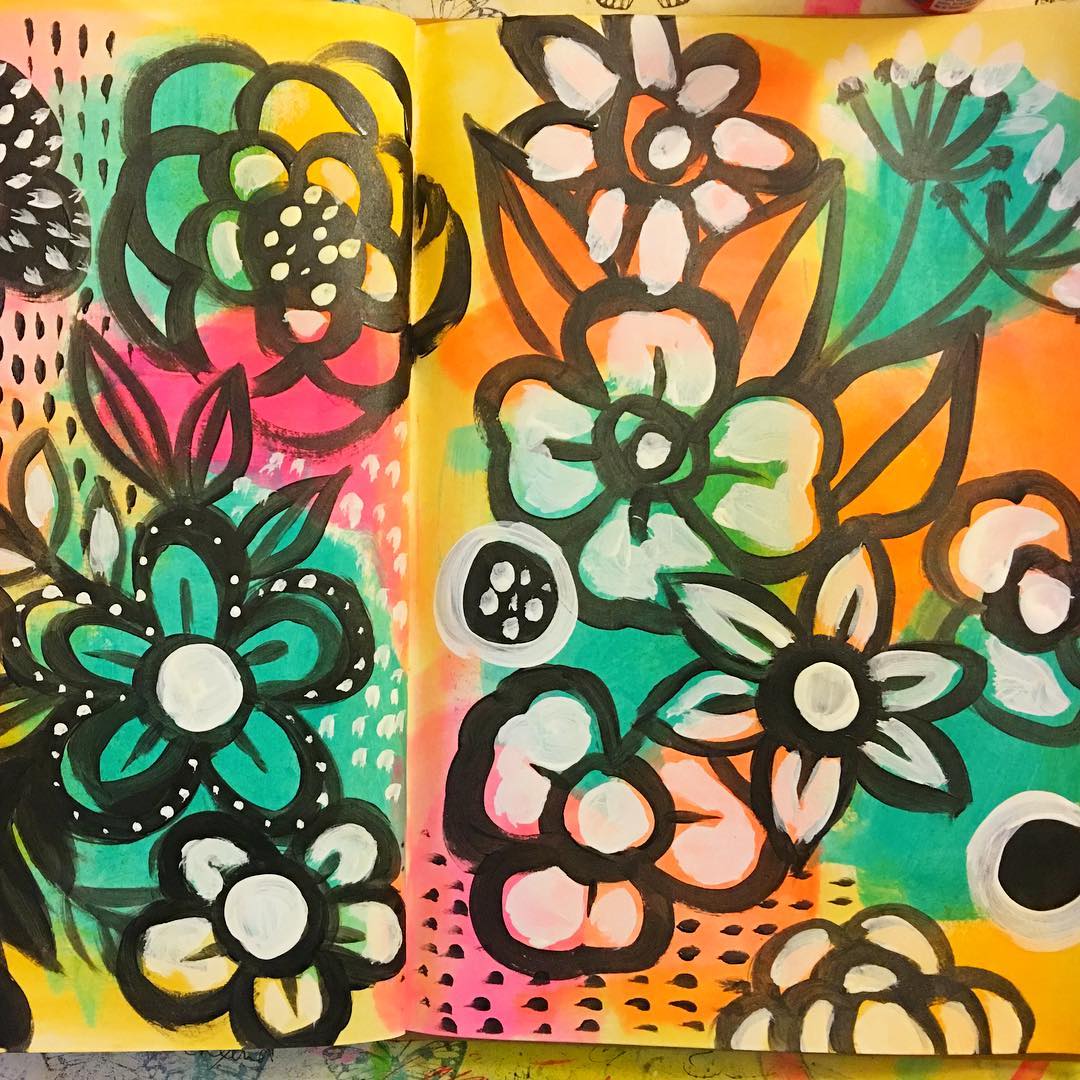 Daily Art Journaling ~ Day 107
Bold and big patterns!