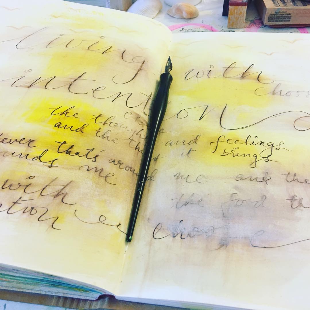 Daily Art Journaling ~ Day 113 Living with intention