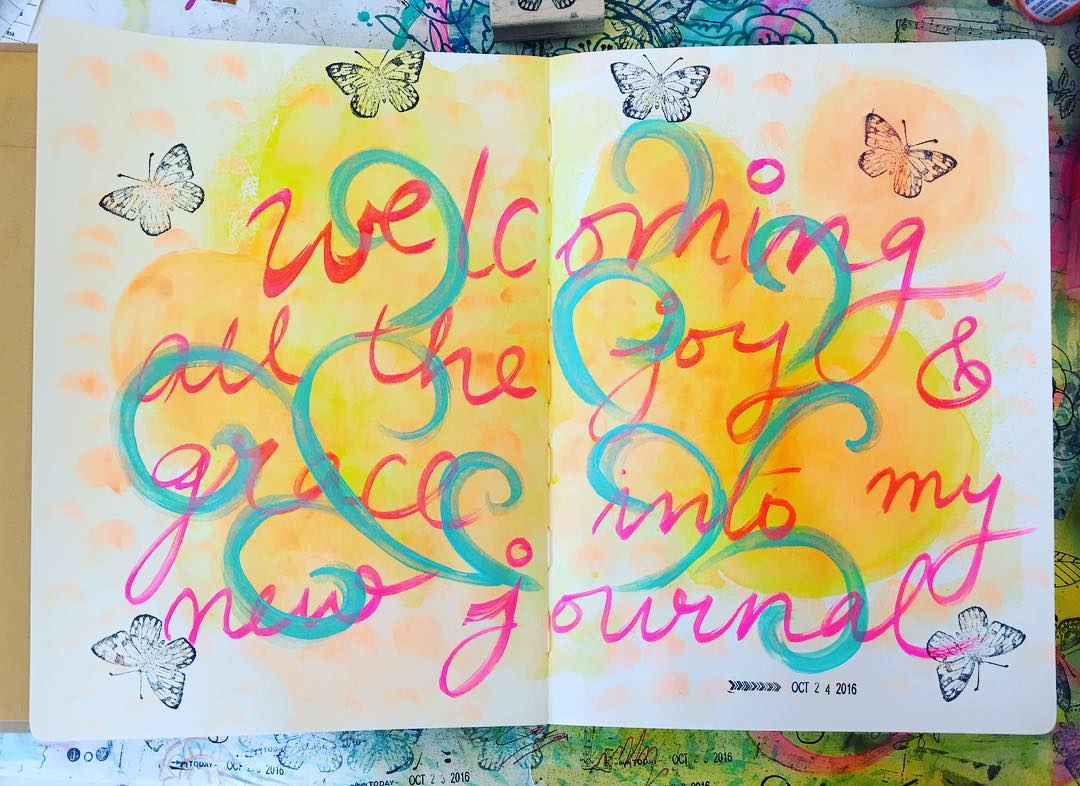 Daily Art Journaling ~ Day 124 Starting a new art journal today!
