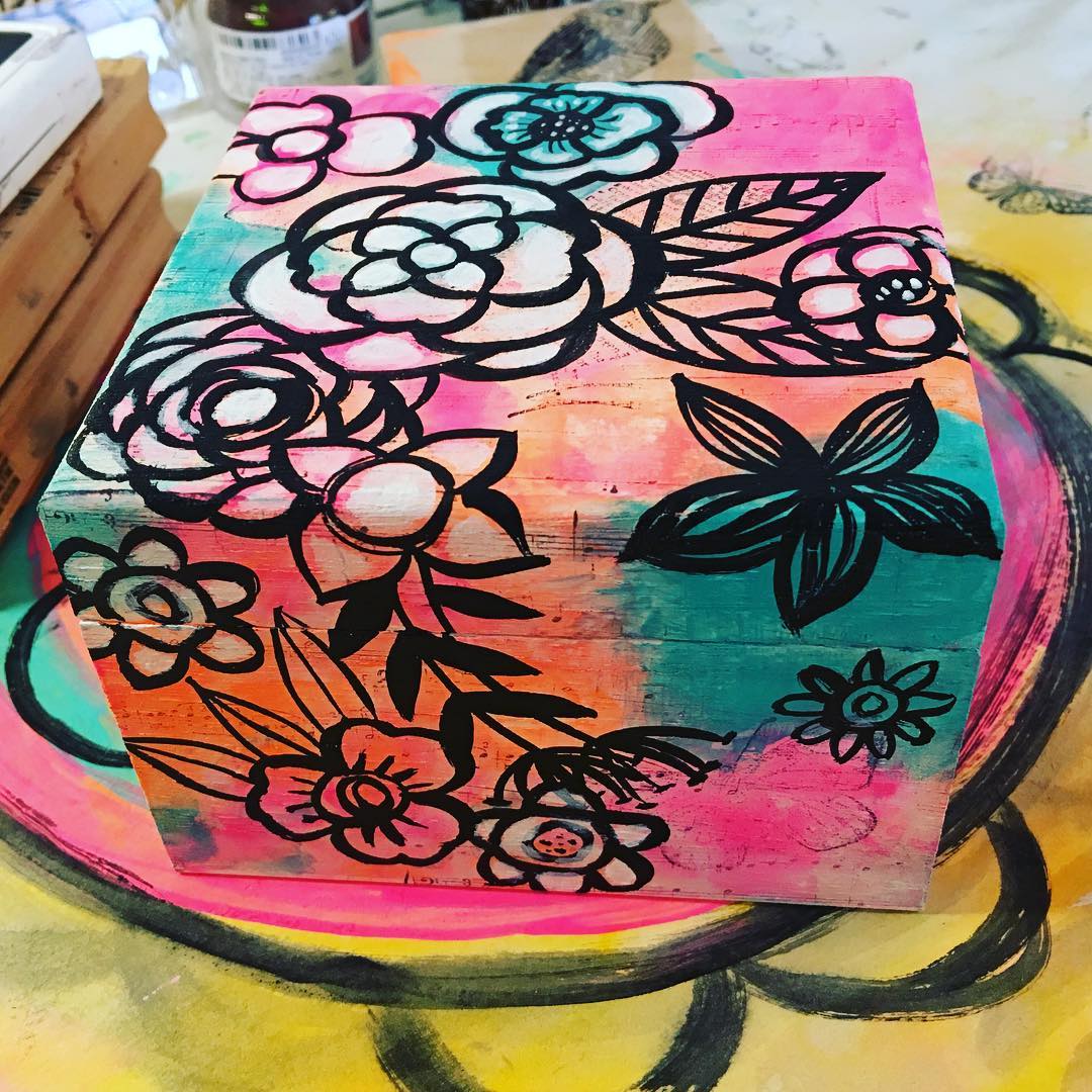 Daily Art Journaling ~ Day 151 Today’s art journaling found it’s space on this little box!!