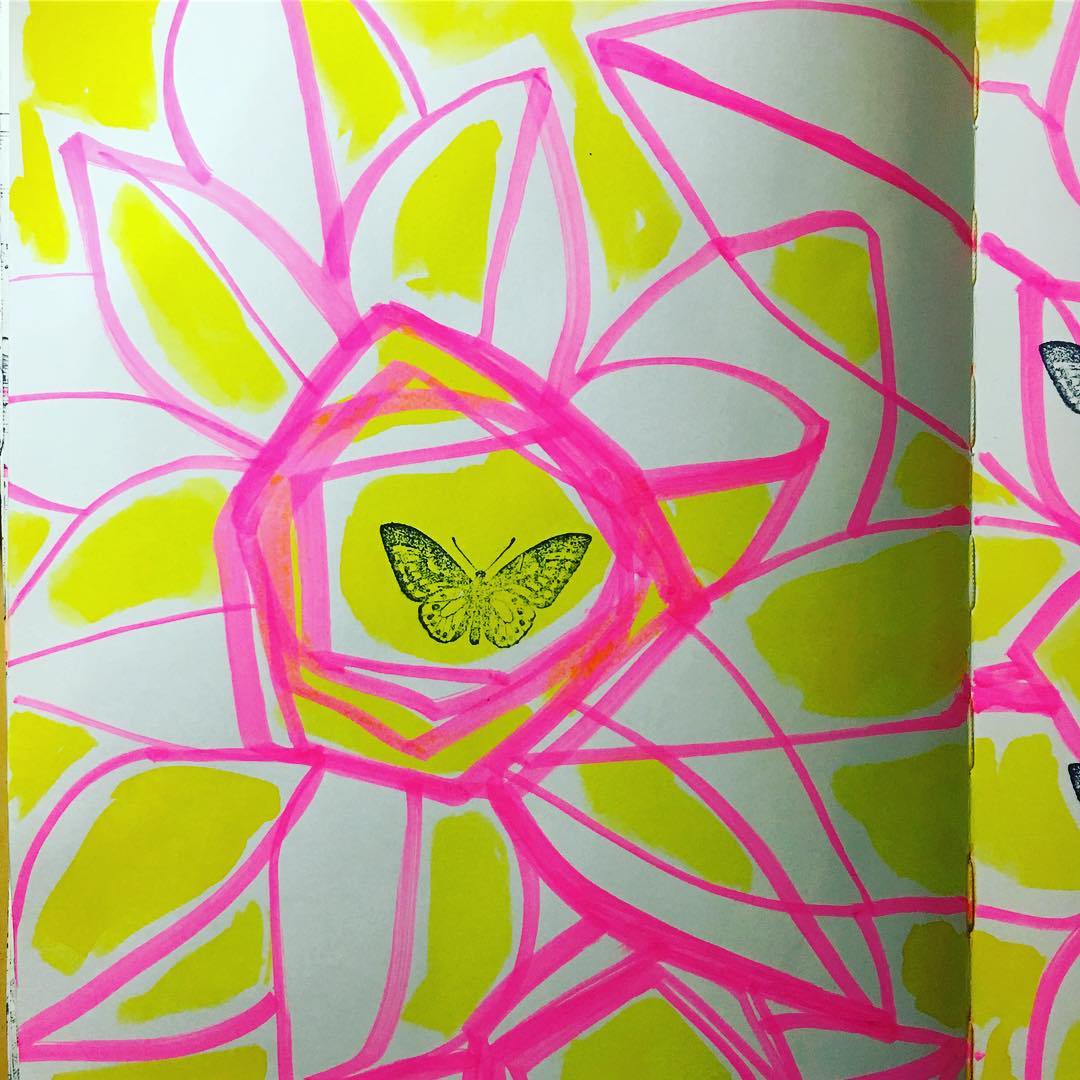 Daily Art Journaling ~ Day 152 Playful patterns in the brightest of hues! Today in my art journal…