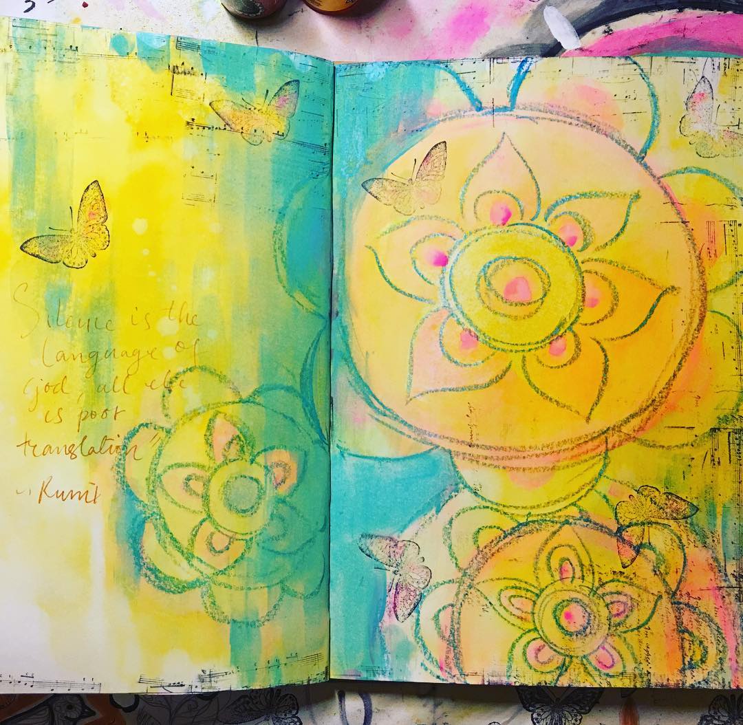 Daily Art Journaling ~ Day 169 “Silence is the language of God, all else is poor translation.”