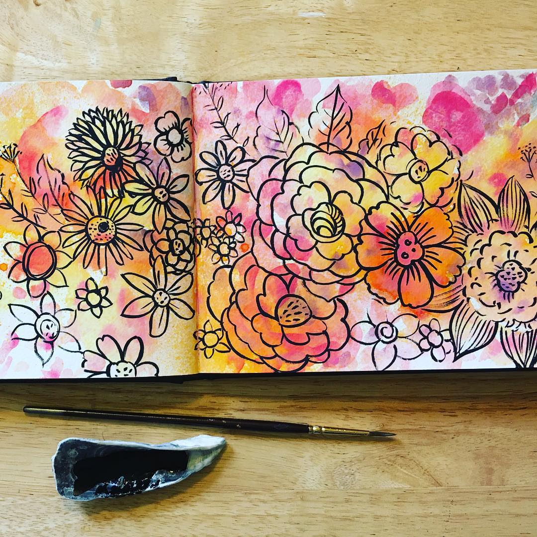 Daily Art Journaling ~ Day 195 I want flowers…waiting for spring…