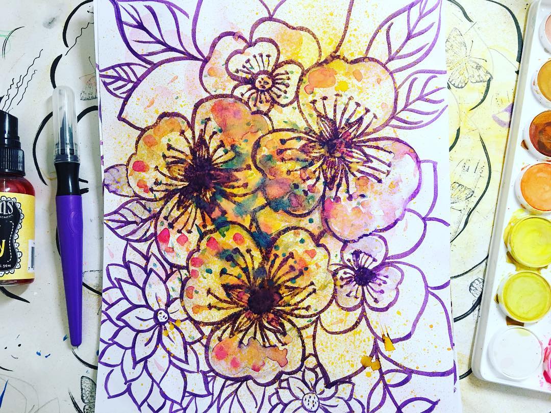 Daily Art Journaling ~Day 205 More flowers