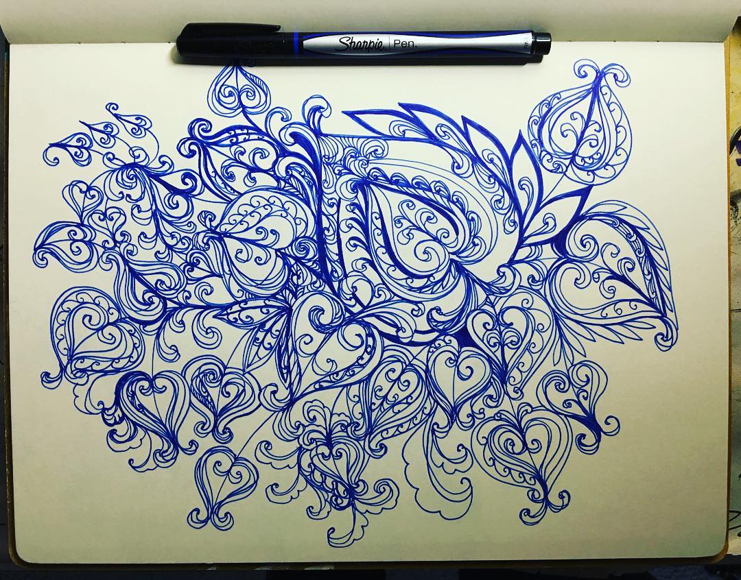 Daily Art Journaling ~ Day 210 I am on a Doodling spree!