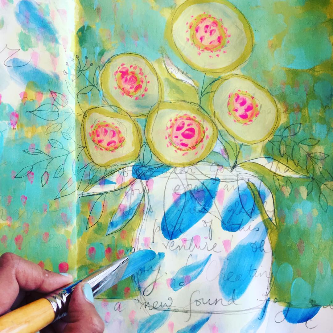 Daily Art Journaling ~ Day 240
Abstract blooms in my journal today...have a joyful day!