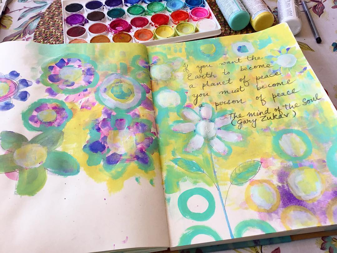 Daily Art Journaling ~ Day 253 Let there be peace… @gary_zukav