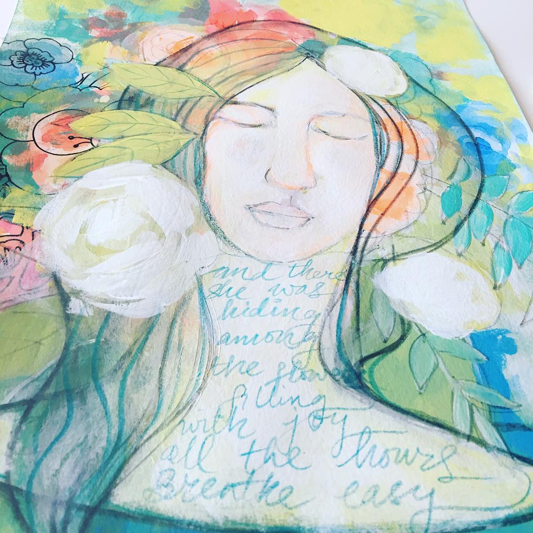 Daily Art Journaling ~ Day 265 Hiding among the flowers…