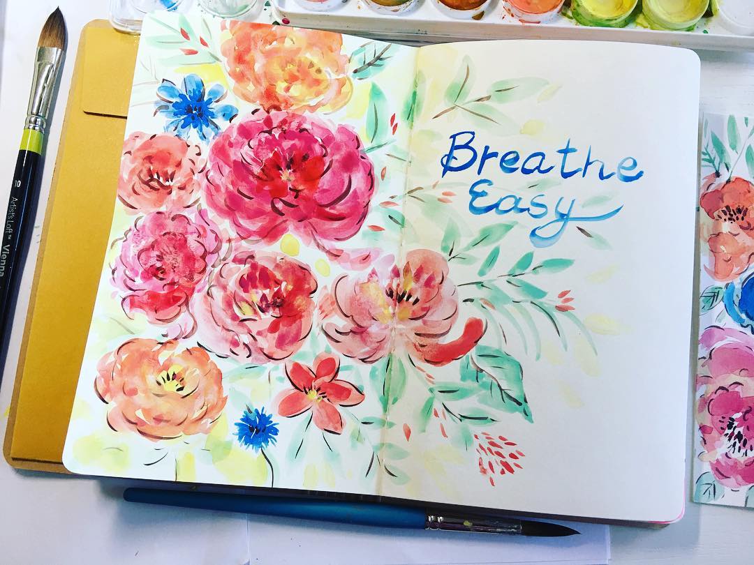 Daily Art Journaling ~ Day 267 Breathe Easy…