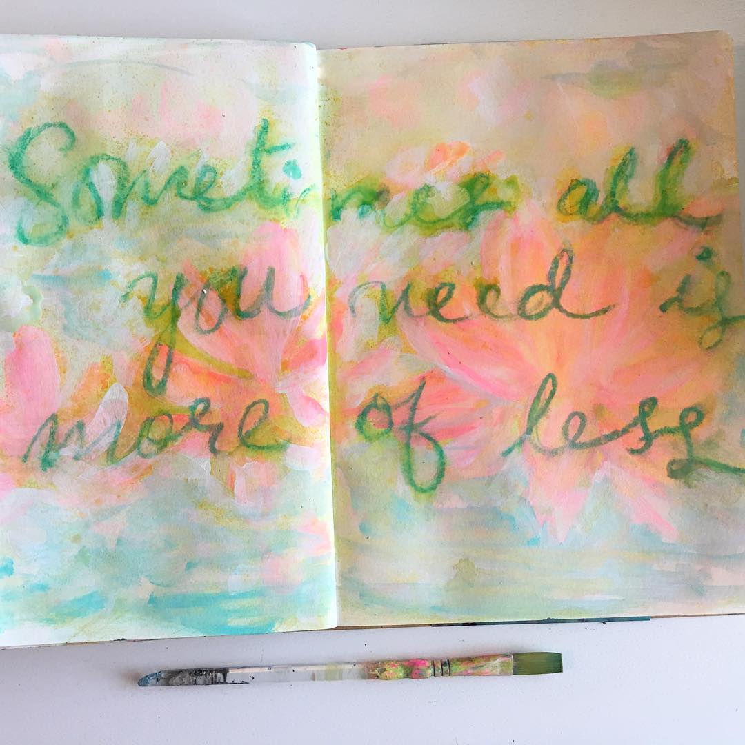 Daily art Journaling ~ Day 305 Sometimes all you need is more of less…