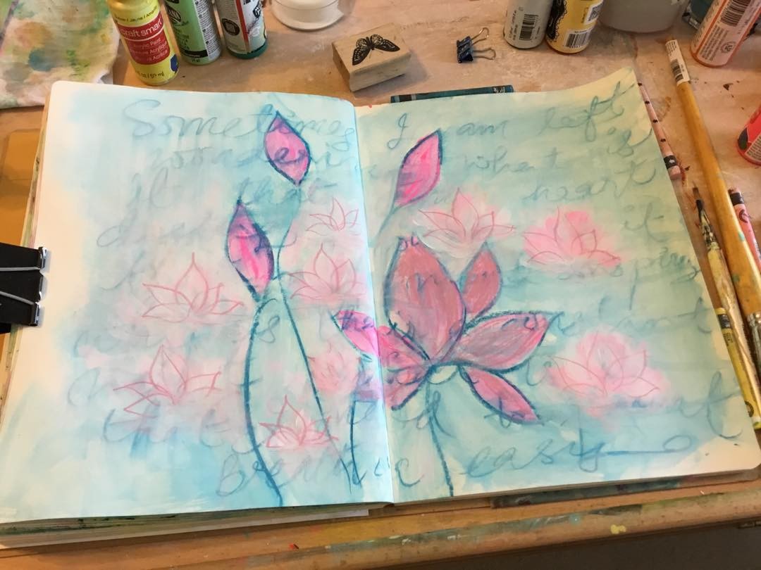 Daily Art Journaling ~ Day 310 Sometimes I am left wondering what is it that my heart desires… What is it that my mind conspires… Why is there a constant want…What is it that I want to flaunt… Breathe Easy…