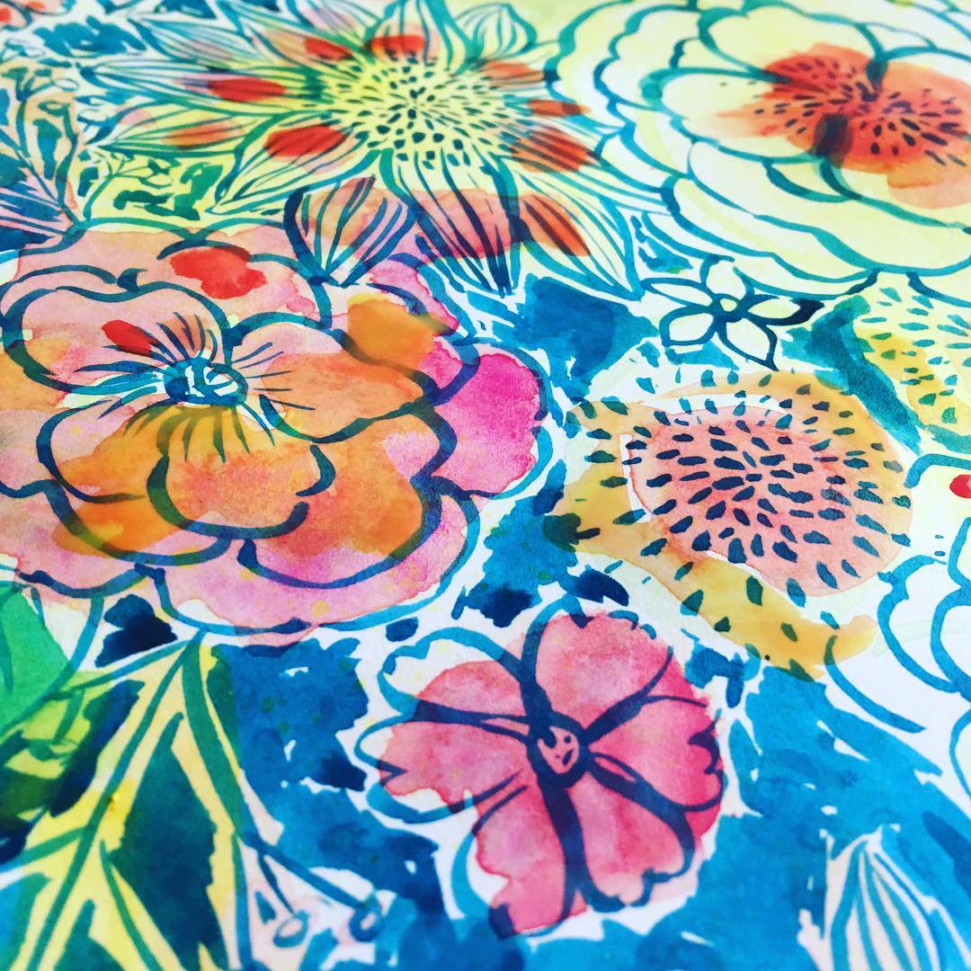 Daily Art Journaling ~ Day 339 Added a splash of colors to the pattern from y’day!!