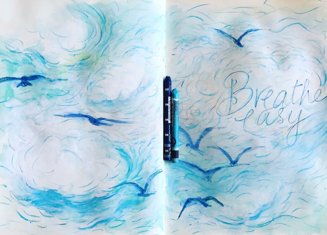 Daily Art Journaling ~ Day 34 Breathe Easy