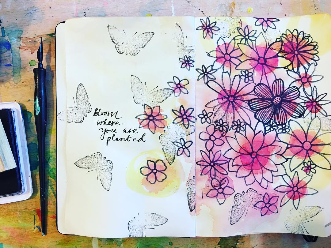 Daily Art Journaling ~ Day 347
Bloom where you are planted...