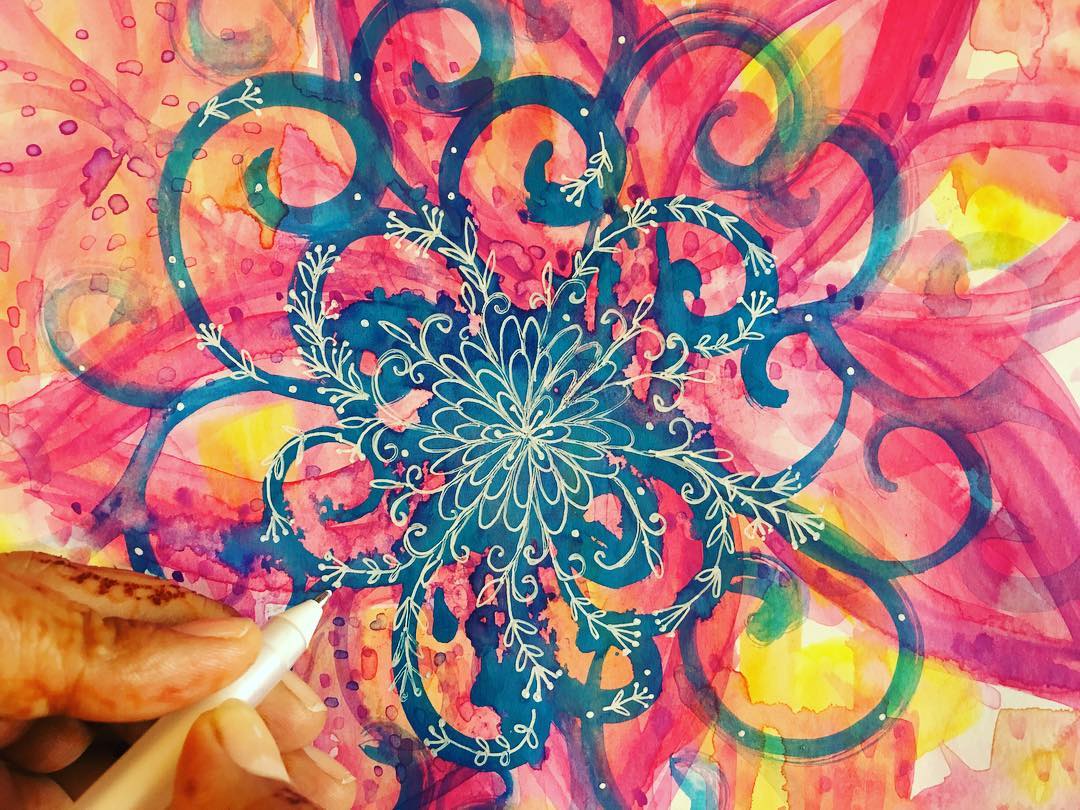 Daily Art Journaling ~ Day 353 On a doodle spree…