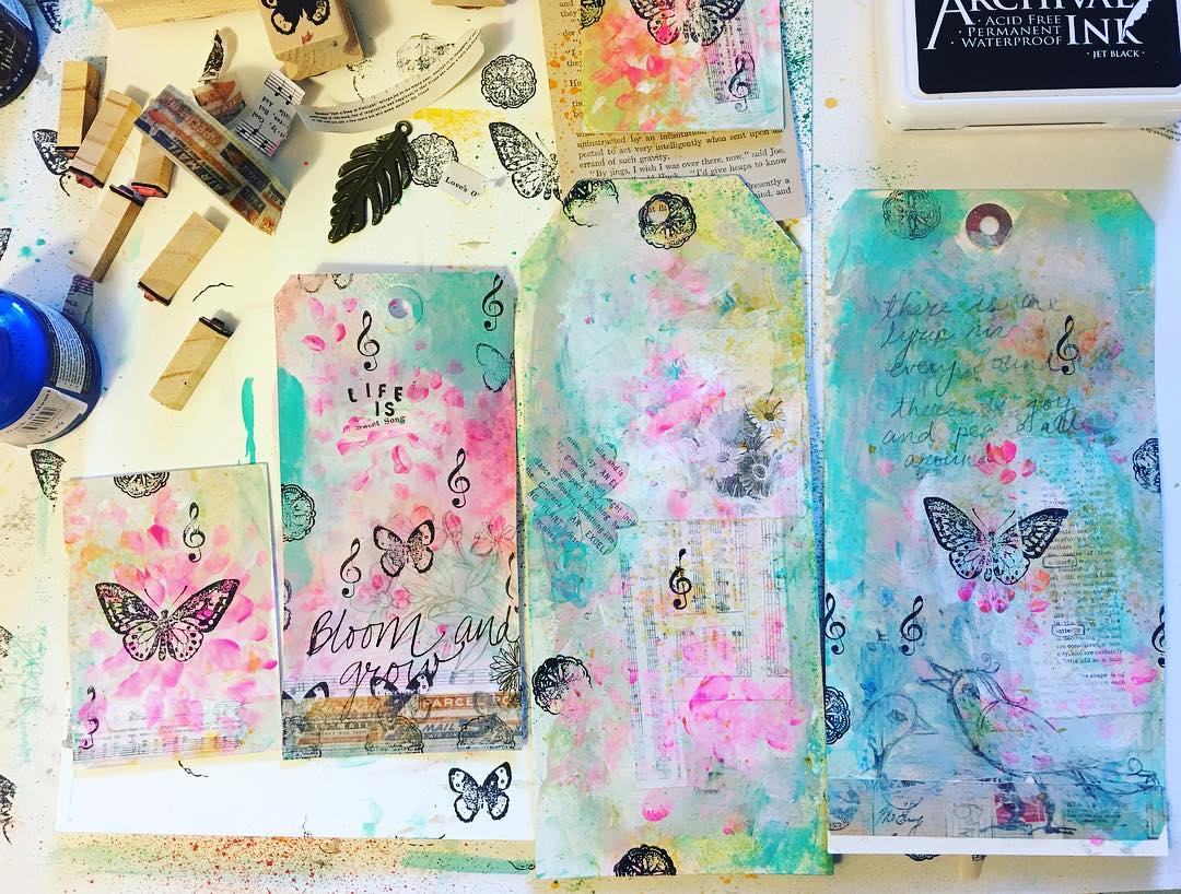 Daily Art Journaling ~ Day 38 Loved creating these art journal tags!!