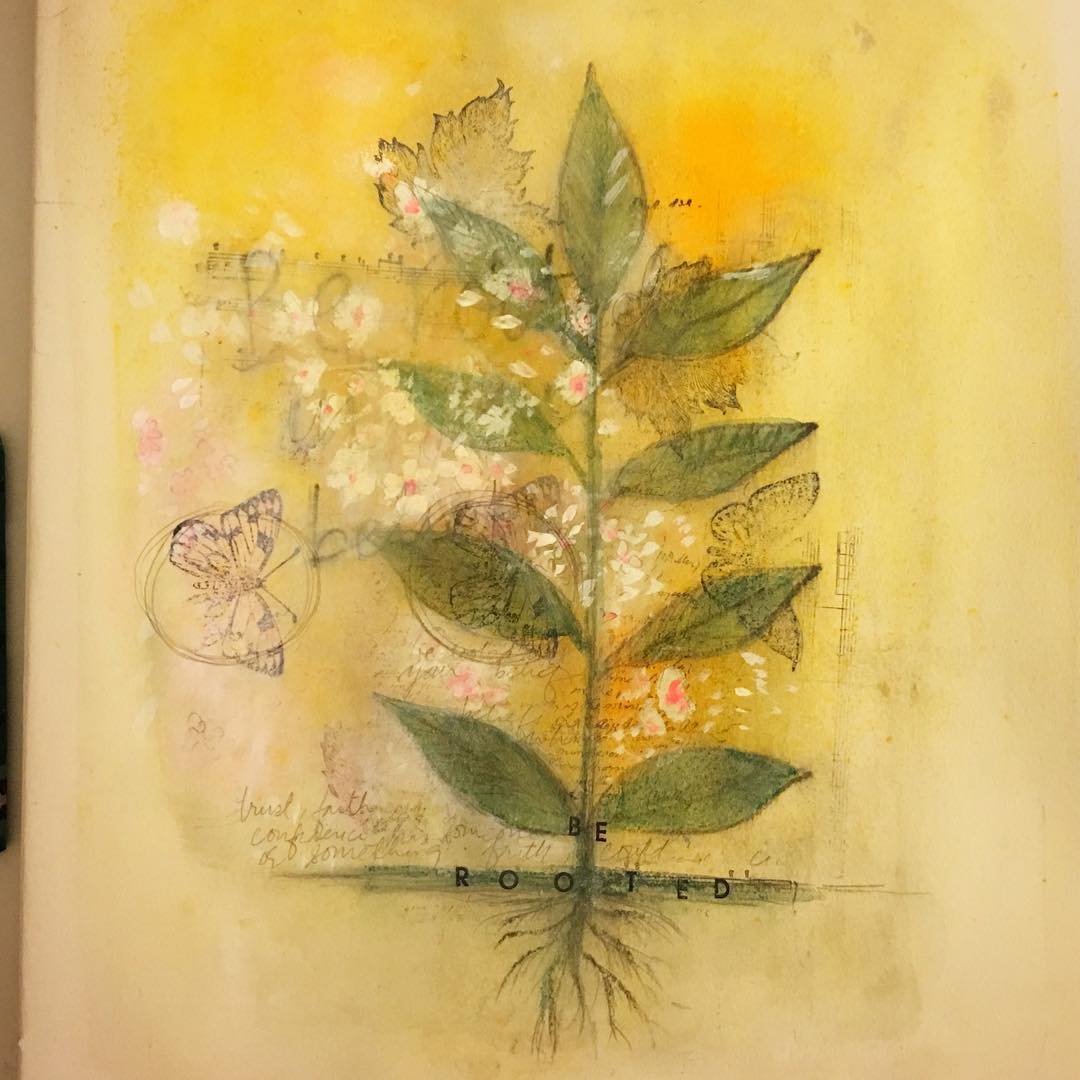 Daily Art Journaling ~ Day 48 Be Rooted
