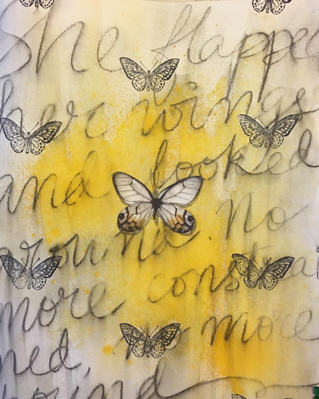 Daily Art Journaling ~ Day 53 She flapped her wings and looked around… No more constrained, no more bound… @ranger_ink