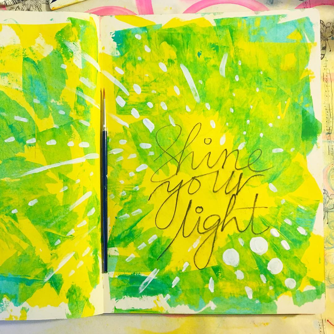 Daily Art Journaling ~ Day 85 Shine your light