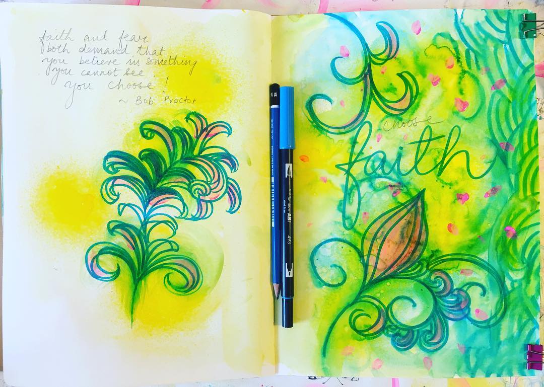 Daily Art Journaling ~ Day 86 Choose Faith!