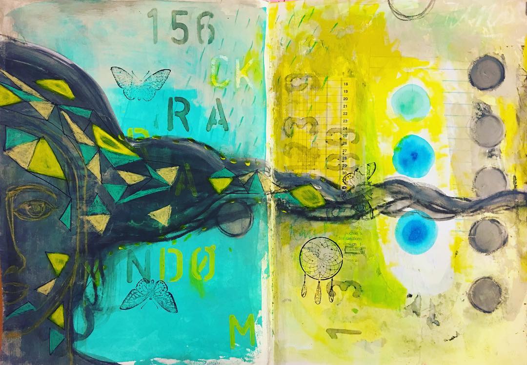 Daily Art Journaling – Day 90 Random experiments in my journal today…