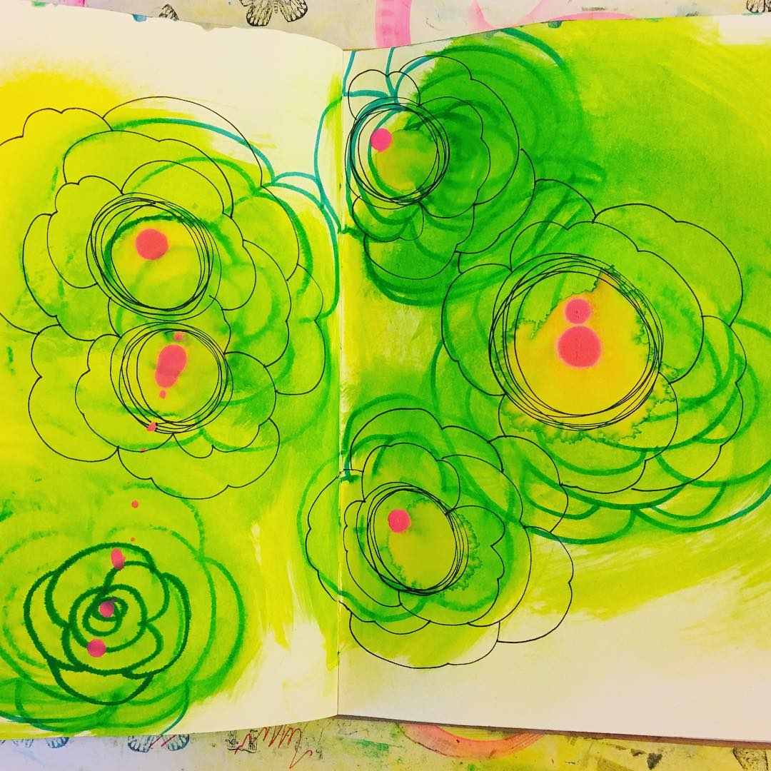 Daily Art Journaling ~ Day 95 Color splash!