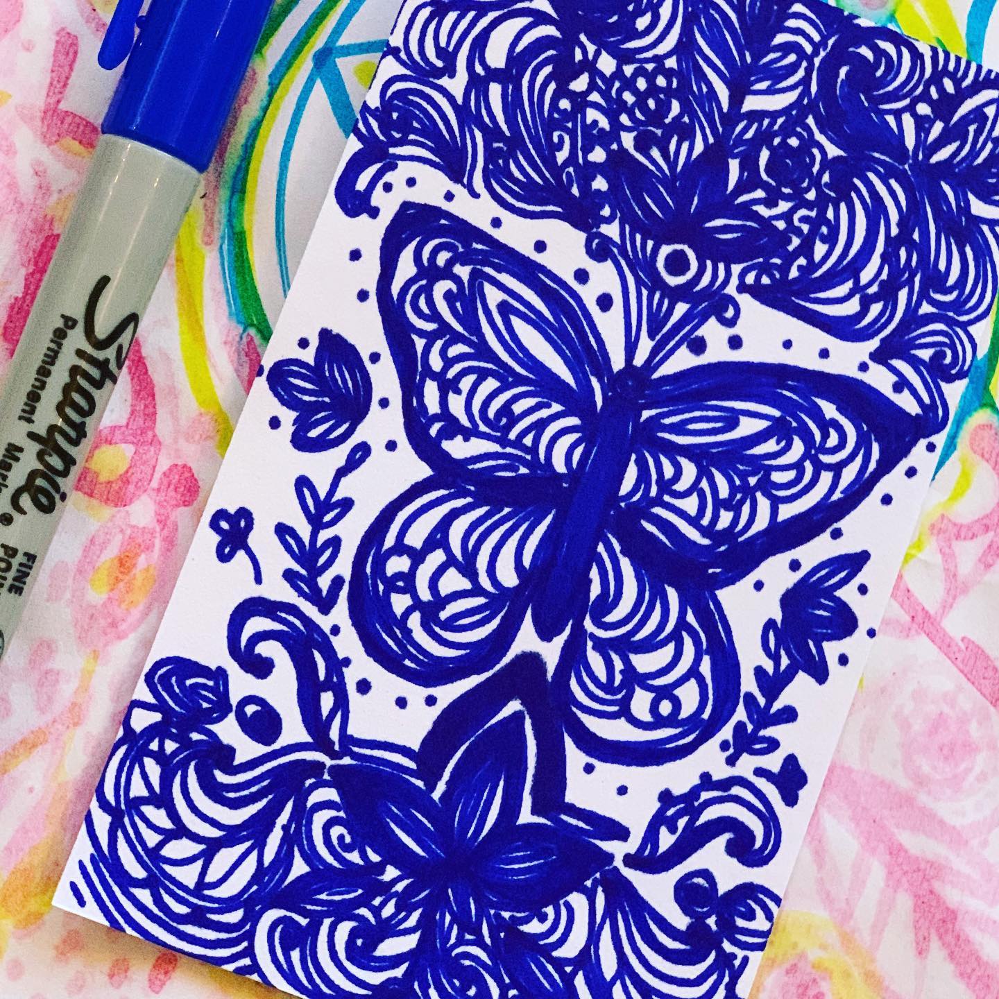 Doodling some butterfly magic! Haven’t used a Sharpie in a long time…