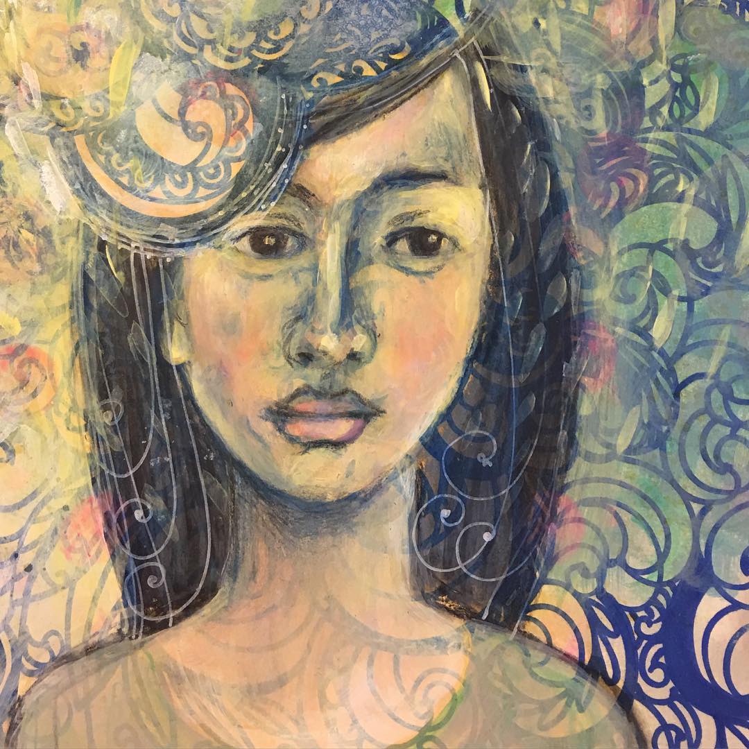 Experimenting with patterns and faces… Daily Art Journal Day 4