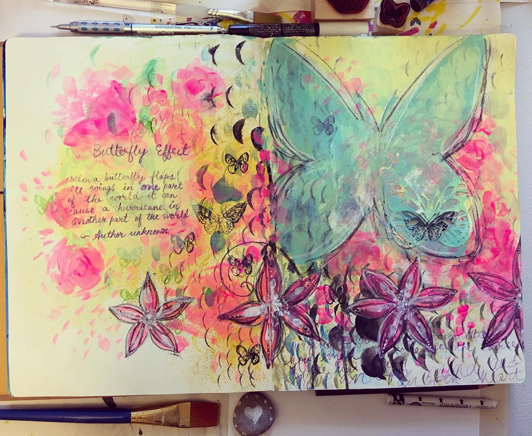 In my journal today…butterfly effect… Daily Art Journal Day 3