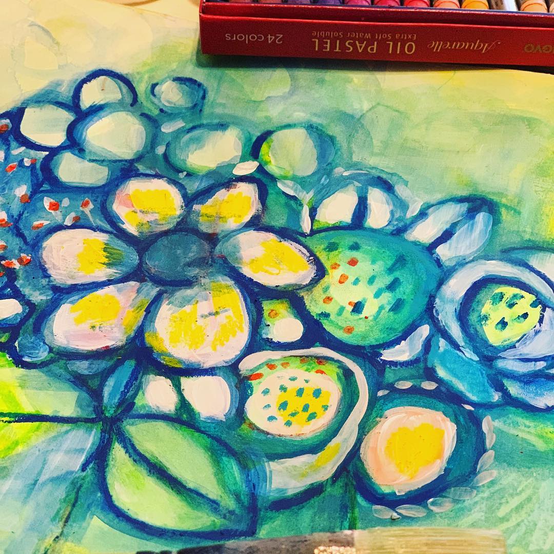 Love the extra soft water soluble oil pastels!! #