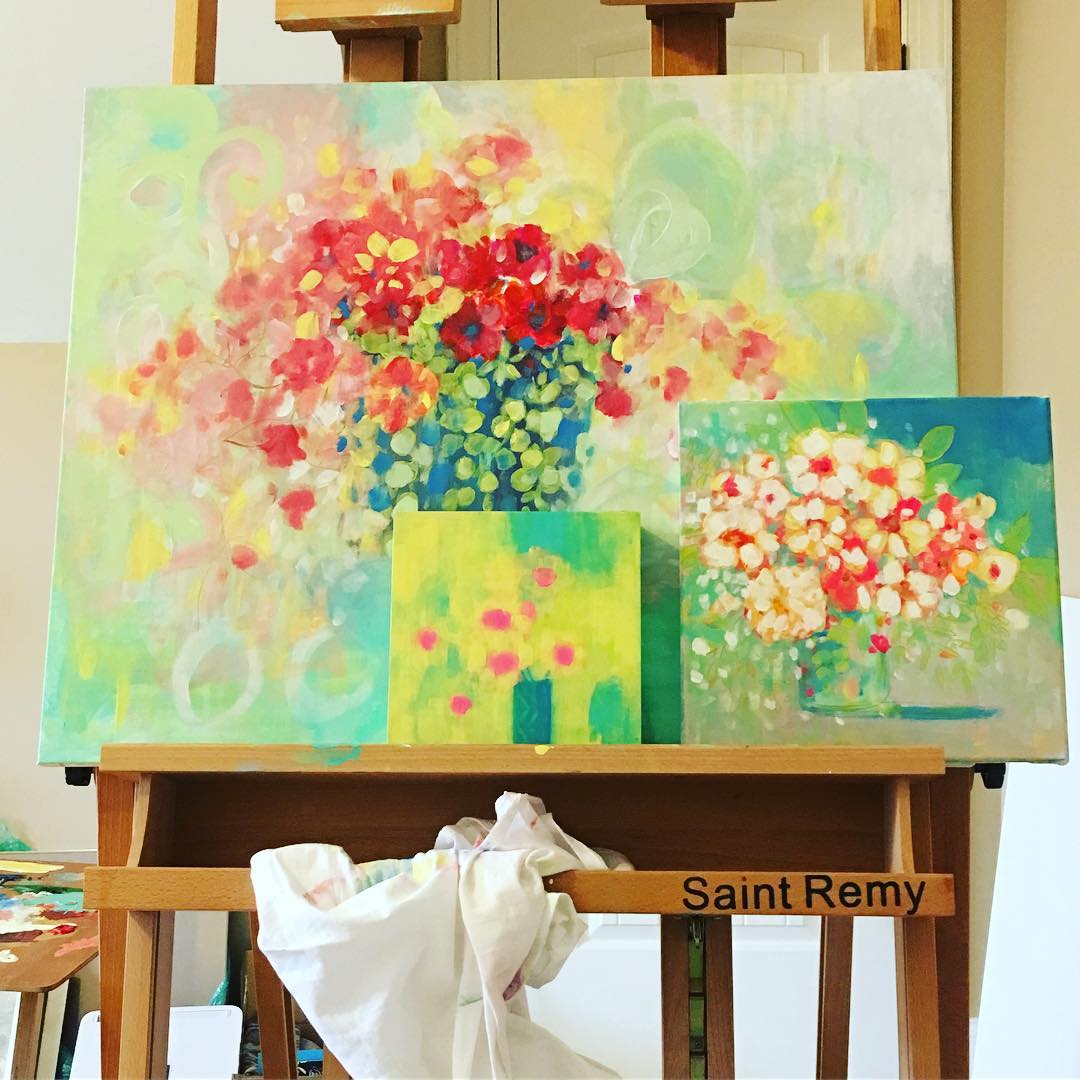 Luscious colors!! Too much brightness on my easel today!
