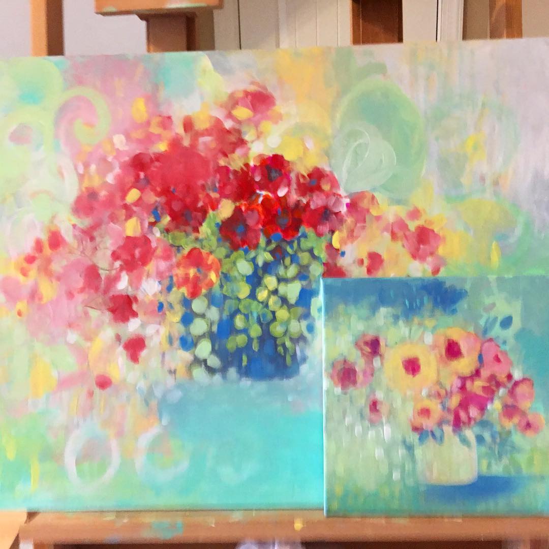 My easel is bursting with colors!