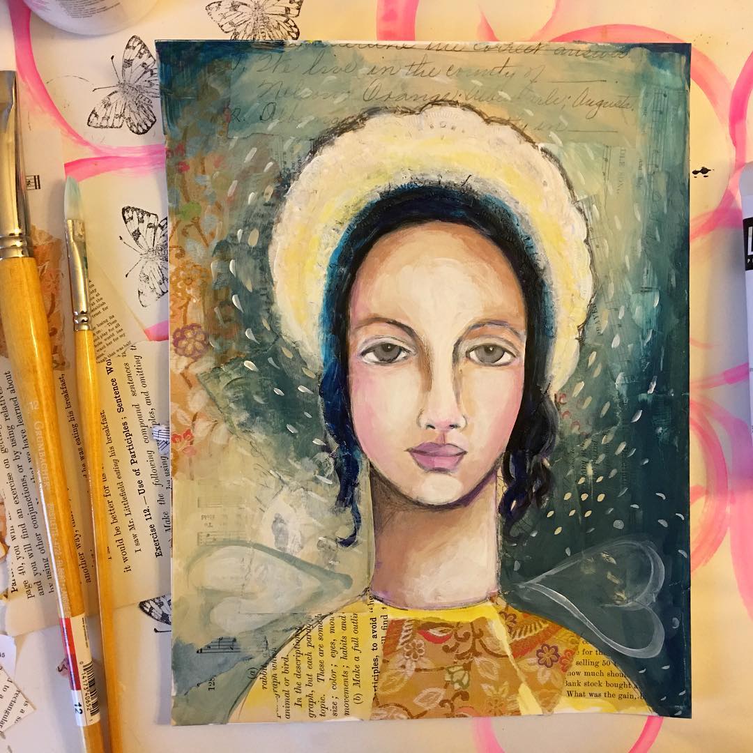 My lady of light and love...made this in Annie Hamman's class today...this week's lesson in Lifebook 2016! Thoroughly enjoyed the process!