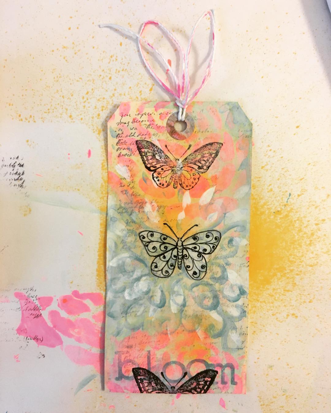 Playing with stamps and stencils today!