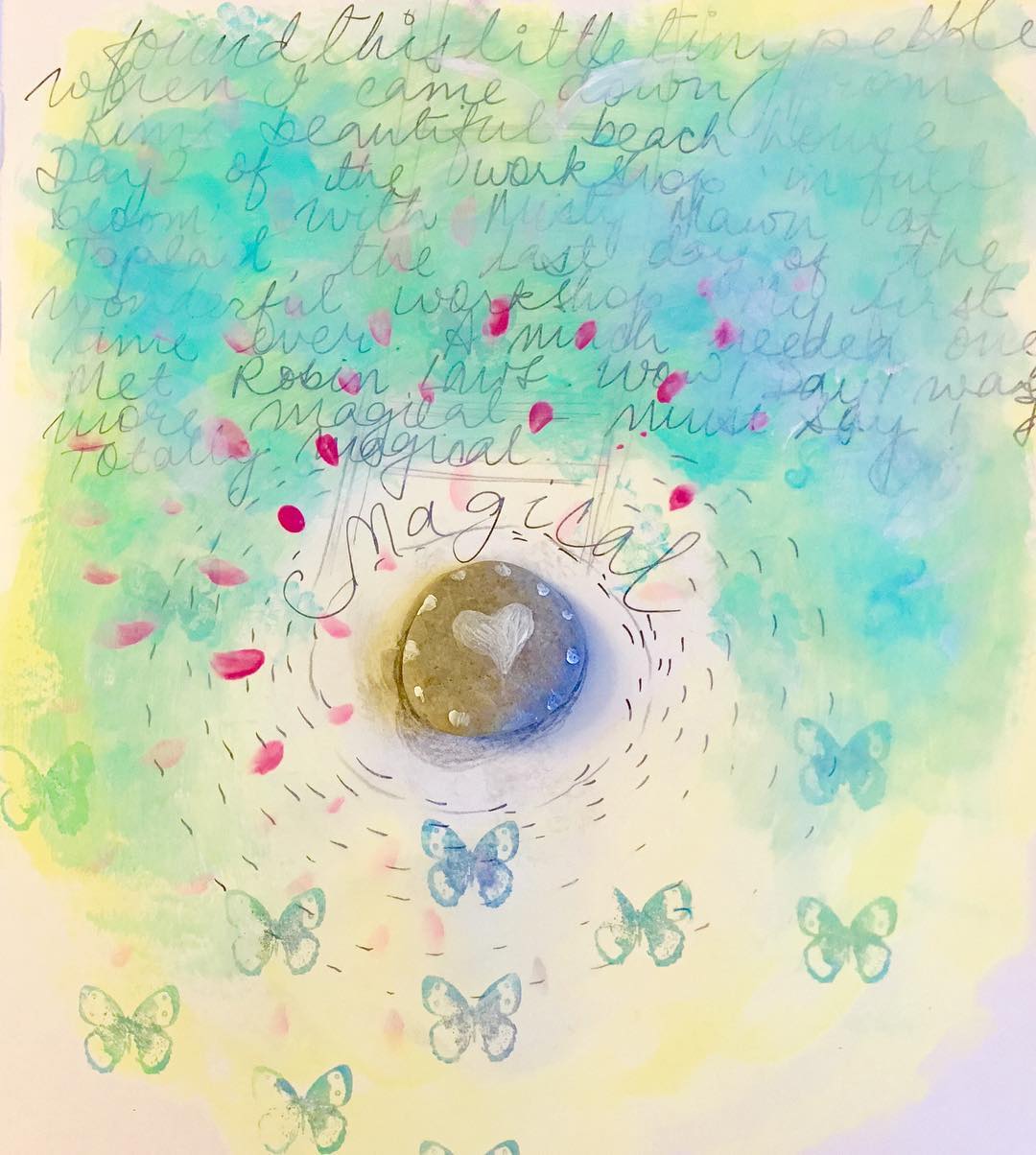 Thanks for the beautiful, magical experience! Picked up this pebble y'day...just wanted to thank you @mistymawn and @kimbeller for everything and @rlaws2 for showing me the light!

Daily Art Journal 
Day1