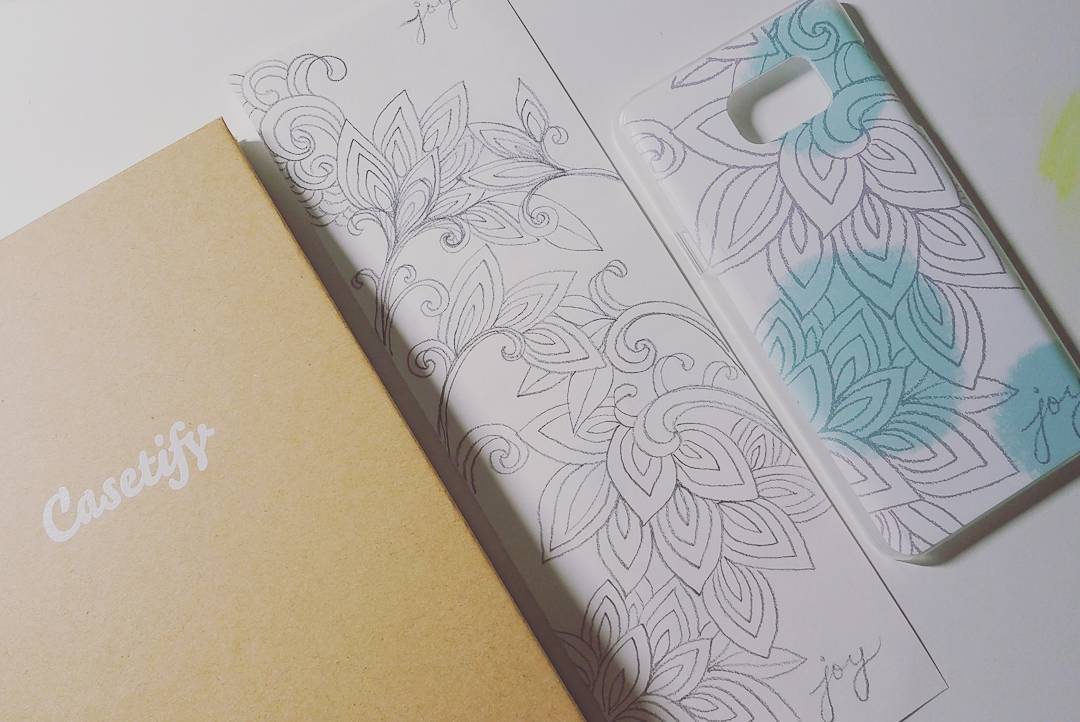 Well, this drawing was meant to be a bookmark but I guess it had a mind of it’s own!!! It got casetified!!