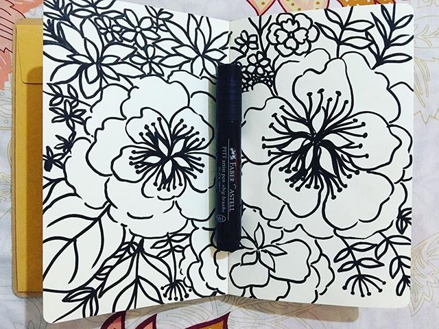 When the heat outside keeps you inside, might as well doodle and draw! #floraldoodles #randomdoodles #createdaily #pittartistpen