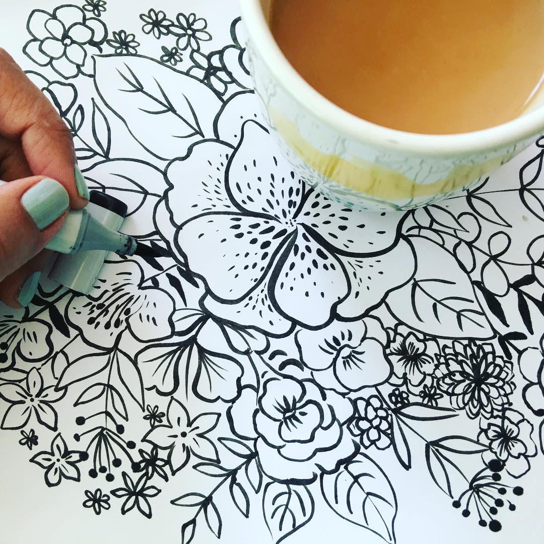 While I enjoy my masala chai this beautiful Saturday afternoon...I doodle...Yet again!!