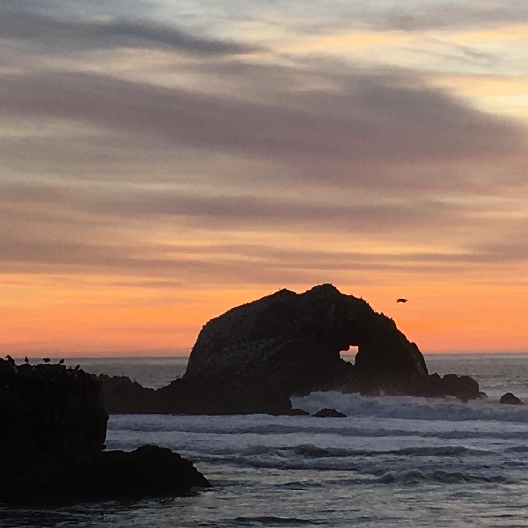 Witnessing a setting sun at Land's end! Notice the heart in there!